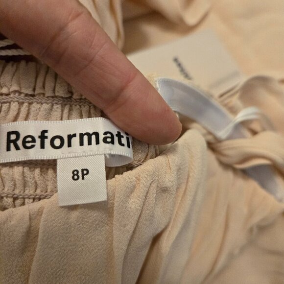 NEW Reformation Jayde Dress Size 8P Prosecco NWT Bridesmaid Maxi - Picture 9 of 10